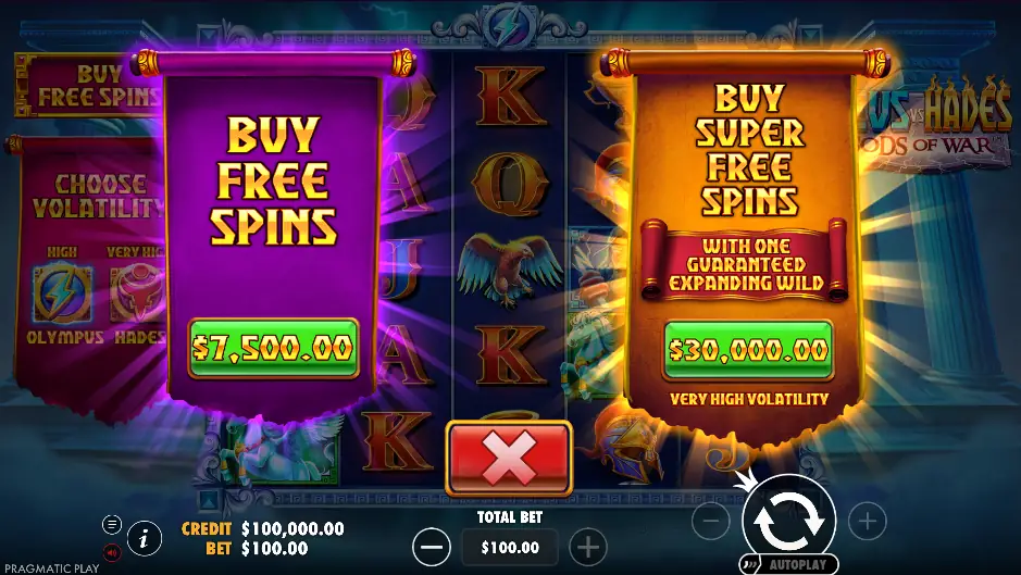 Zeus vs Hades Free Spins